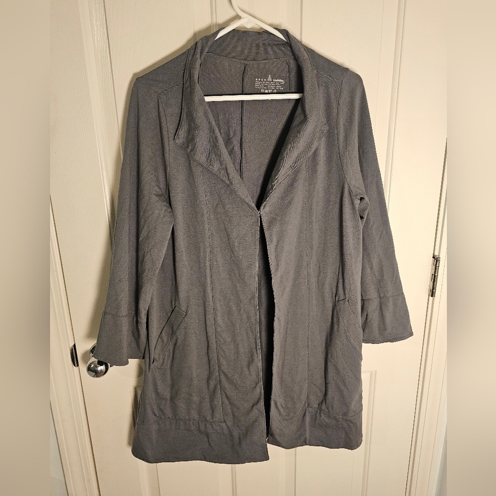 Neon Buddha Gray Womens Stretchy Cardigan Size M